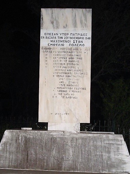Μνημείο πεσόντων Χωροφυλακής Μάχης Βασσαρά 1946-23-11